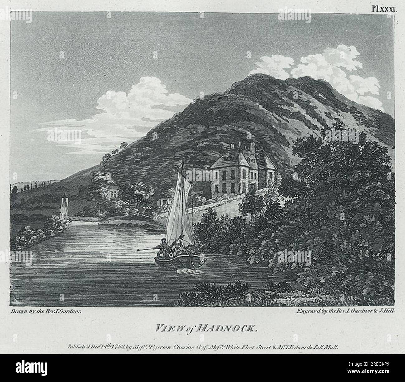 Veduta di Hadnock 1793 di I.. Hill Foto Stock