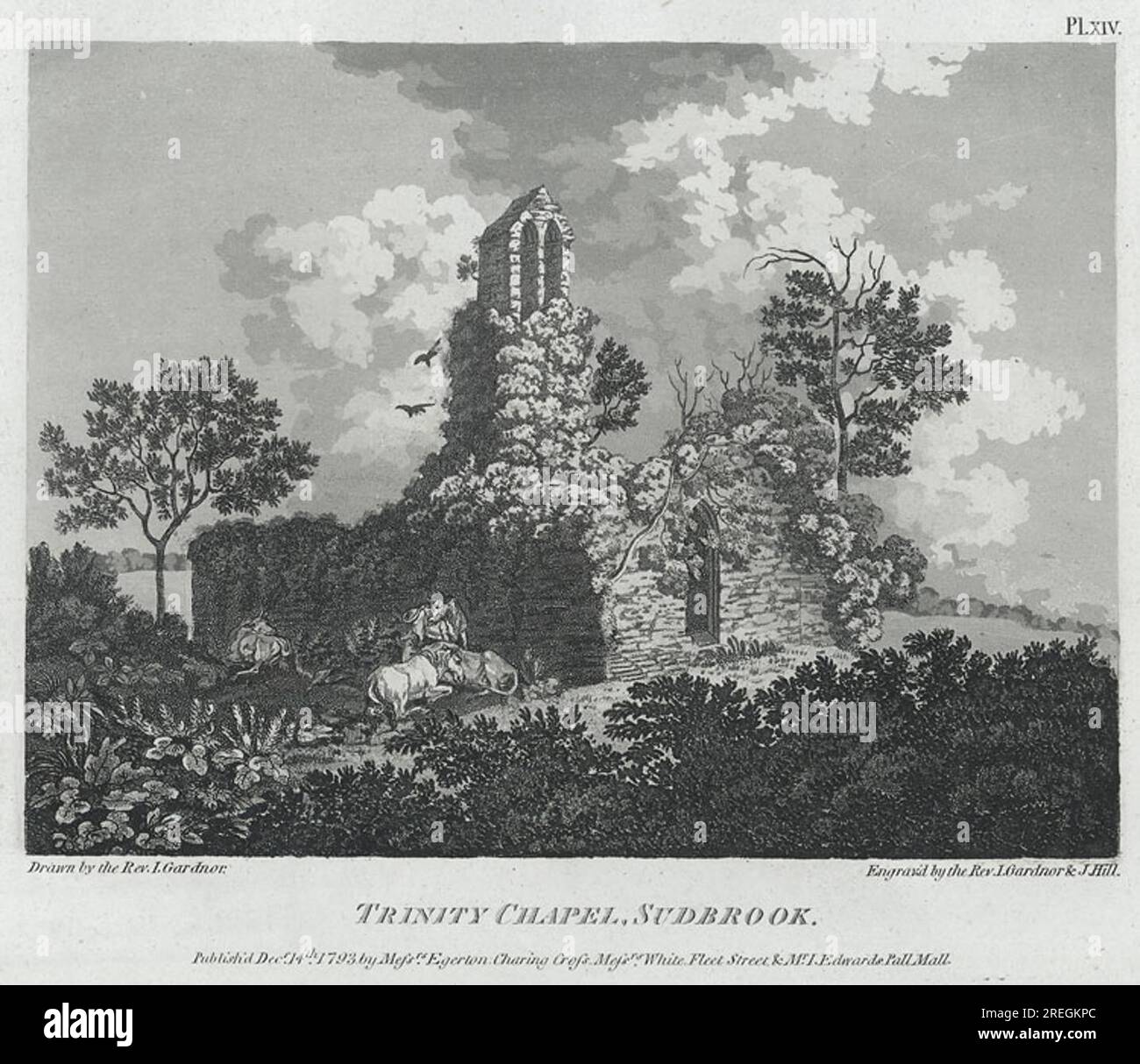 Trinity Chapel, Sudbrook 1793 di I.. Hill Foto Stock