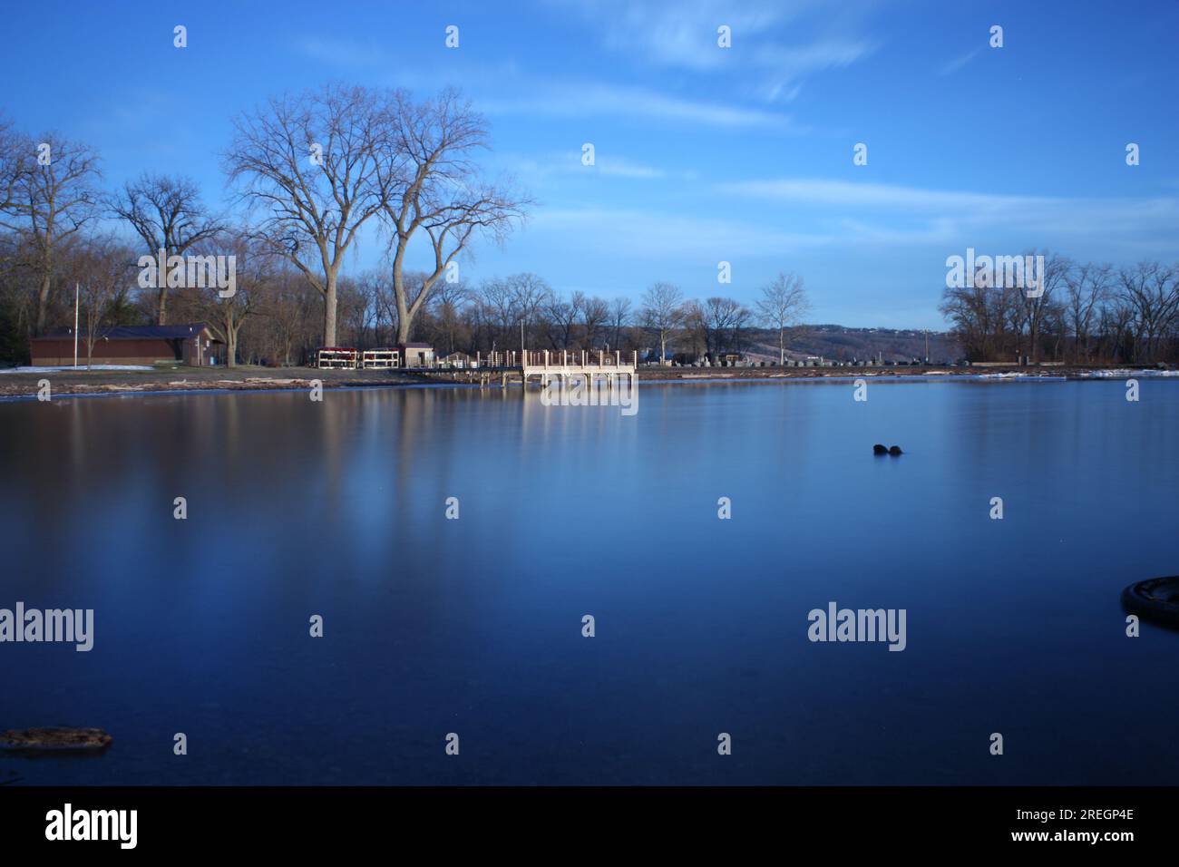 Lago Cayuga in una giornata invernale Foto Stock
