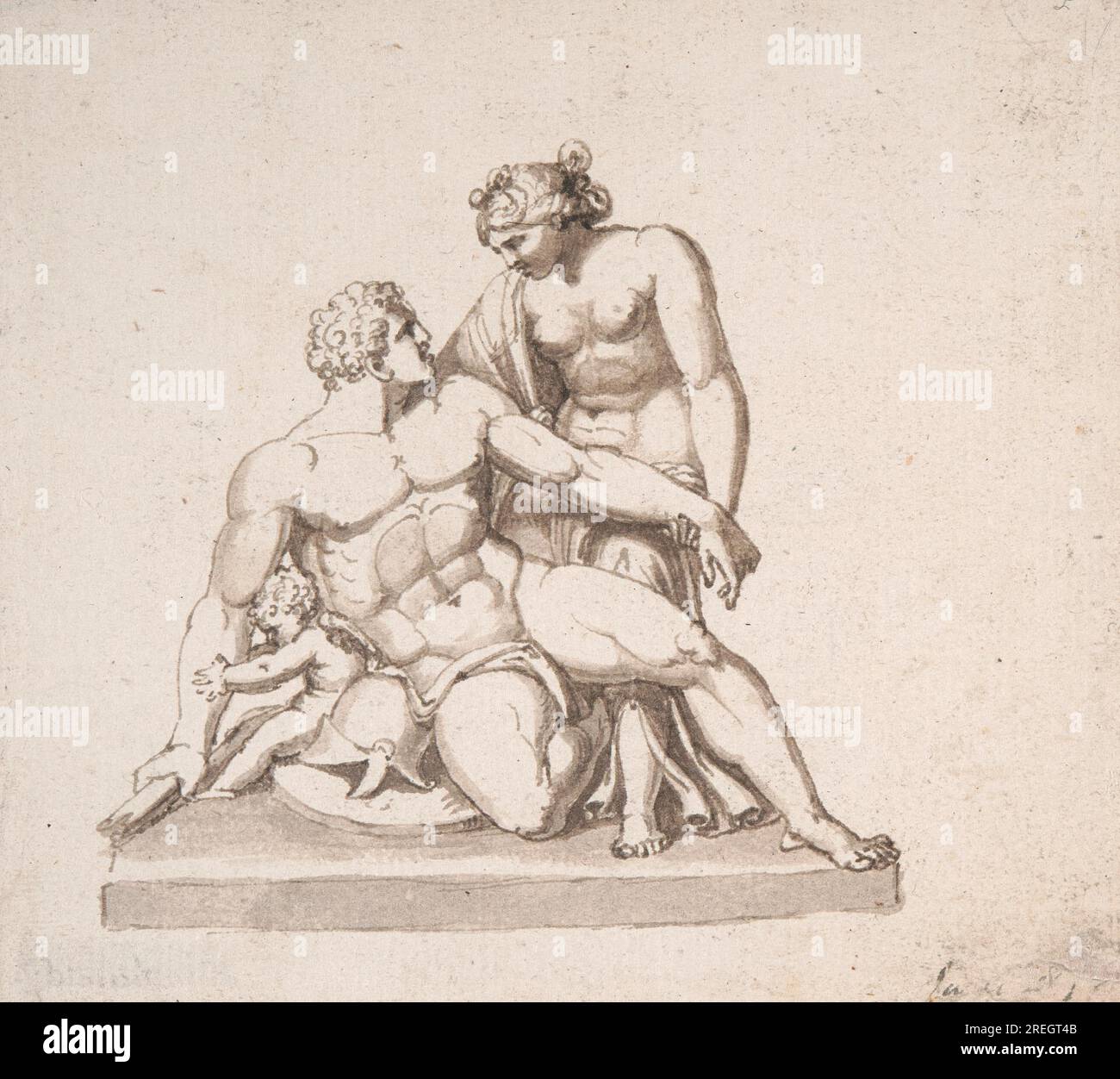 Studio di un gruppo scultoreo: Marte, Venere e Cupido di John Deare Foto Stock