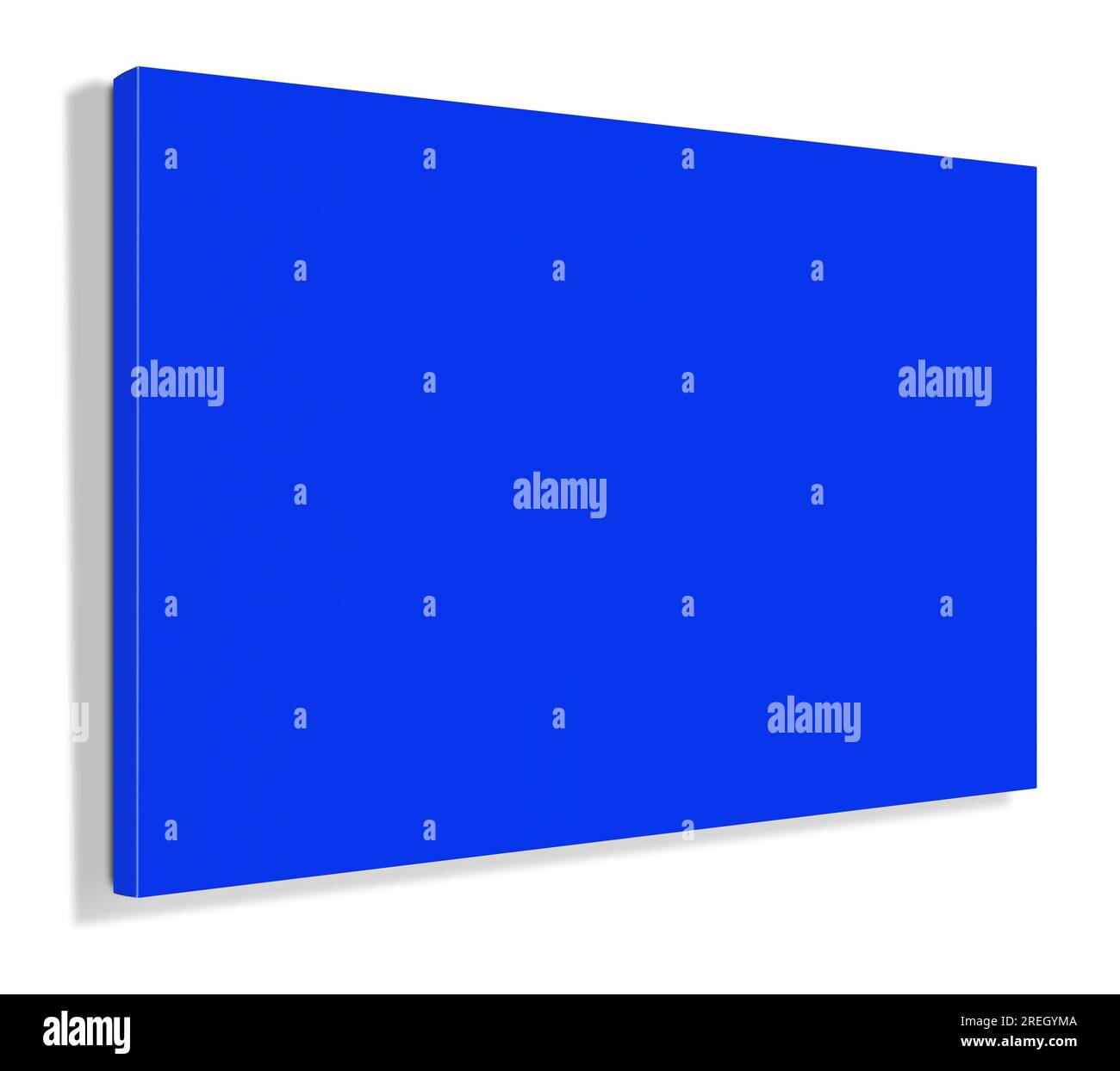 Il modello Blue Canvas Wraps per layout e design della presentazione. Rendering 3D. Immagine generata digitalmente. Isolato su sfondo bianco. Foto Stock