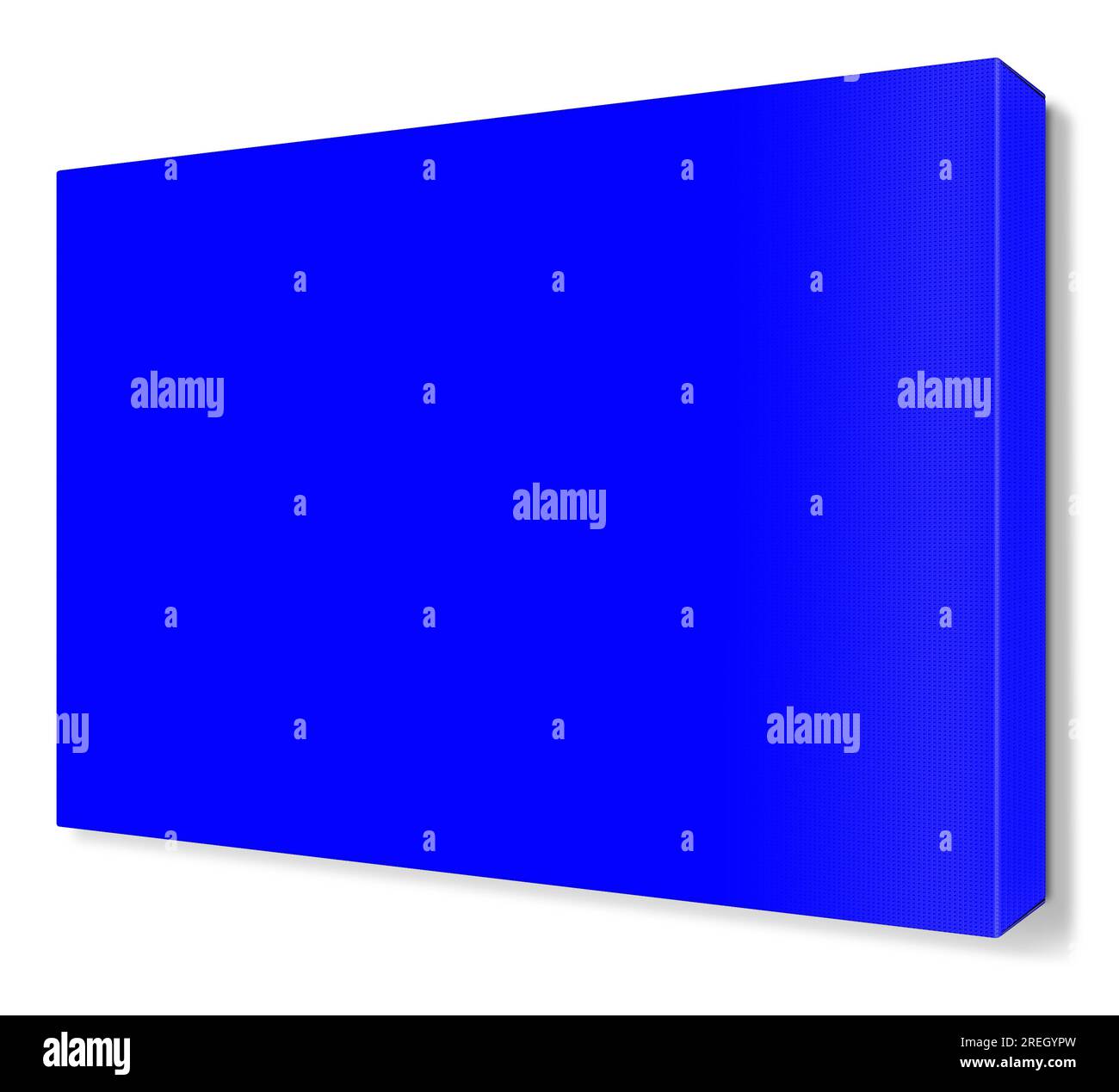 Il modello Blue Canvas Wraps per layout e design della presentazione. Rendering 3D. Immagine generata digitalmente. Isolato su sfondo bianco. Foto Stock