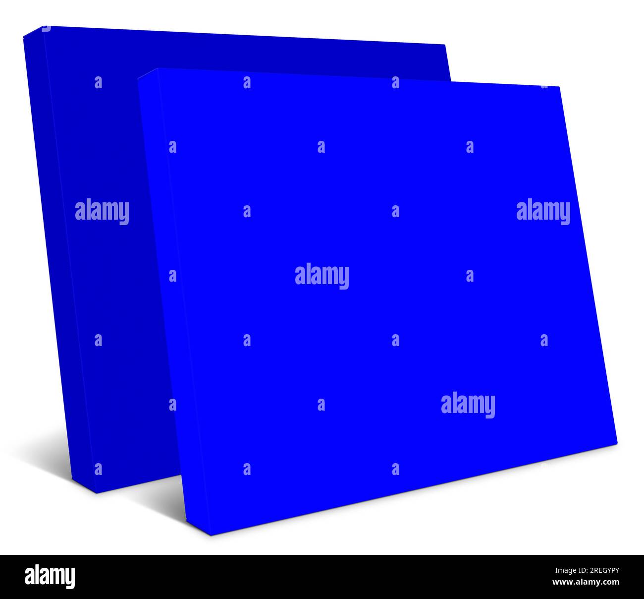 Il modello Blue Canvas Wraps per layout e design della presentazione. Rendering 3D. Immagine generata digitalmente. Isolato su sfondo bianco. Foto Stock