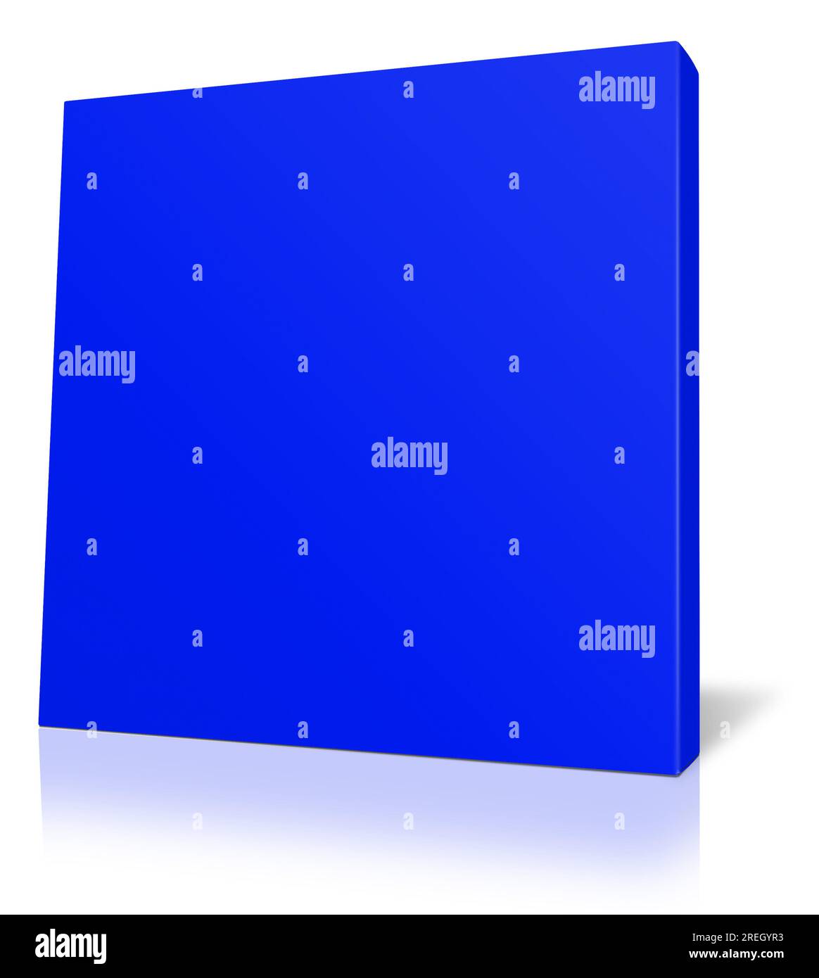 Il modello Blue Canvas Wraps per layout e design della presentazione. Rendering 3D. Immagine generata digitalmente. Isolato su sfondo bianco. Foto Stock
