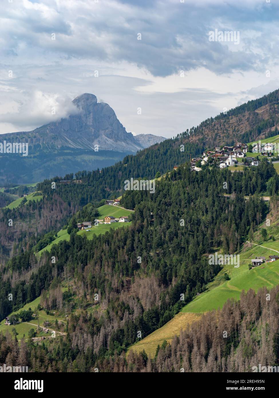 Villaggio di Rina, alto Adige, Italia. Foto Stock