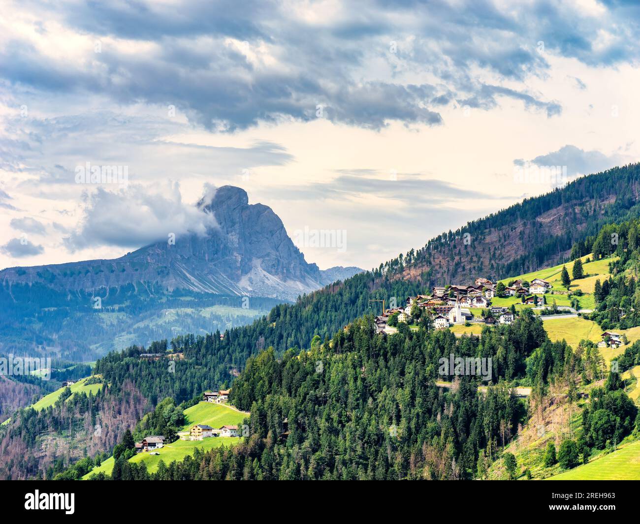 Villaggio di Rina, alto Adige, Italia. Foto Stock