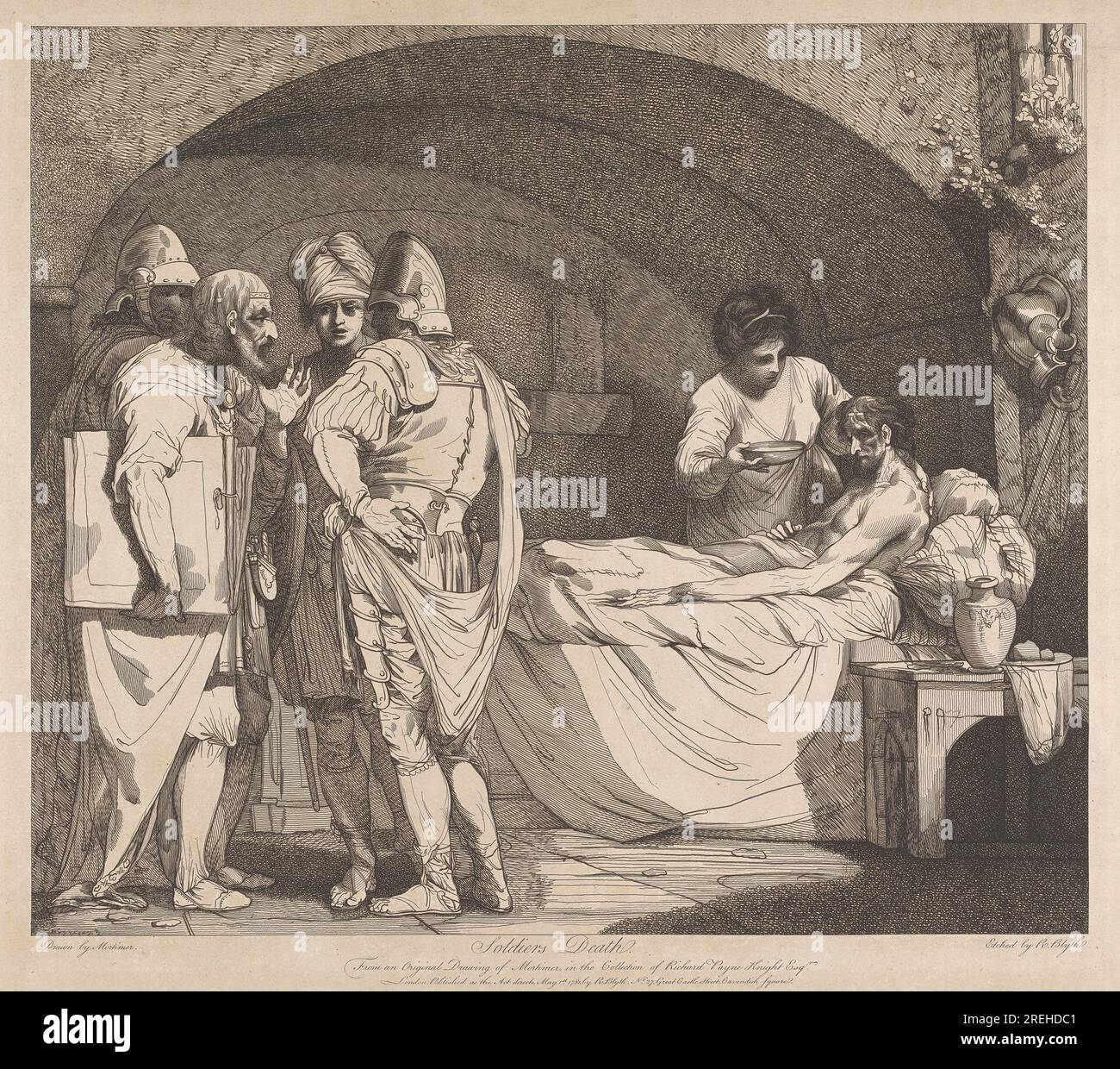 Life and Death of a Soldier: Soldier's Death (nota al numero 56 del Catalogo Mortimer Exhibition 1968) 1781 di Robert Blyth Foto Stock
