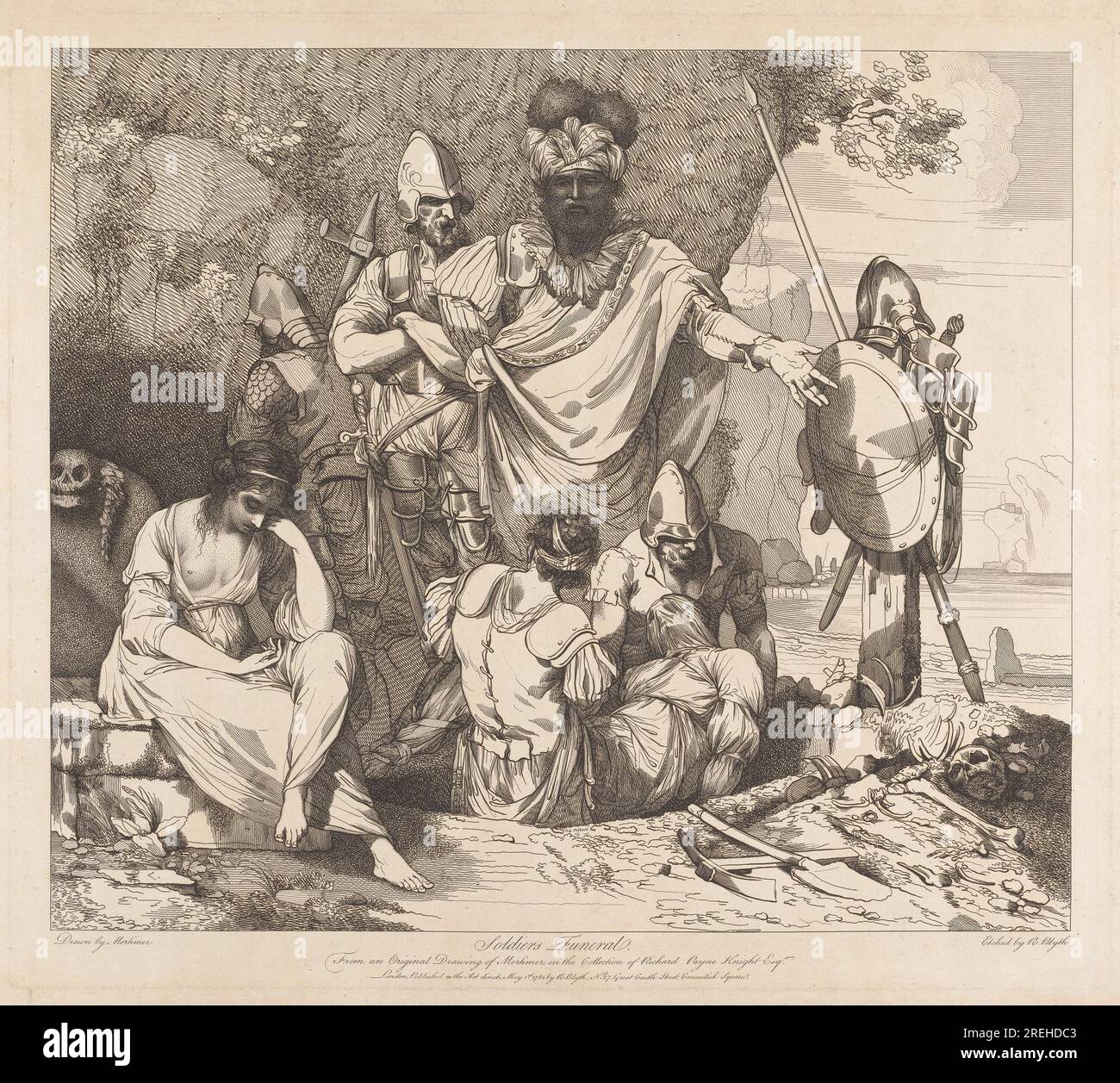 Life and Death of a Soldier: Soldier's Funeral (note al 57 del Catalogo Mortimer Exhibition 1968) 1781 di Robert Blyth Foto Stock