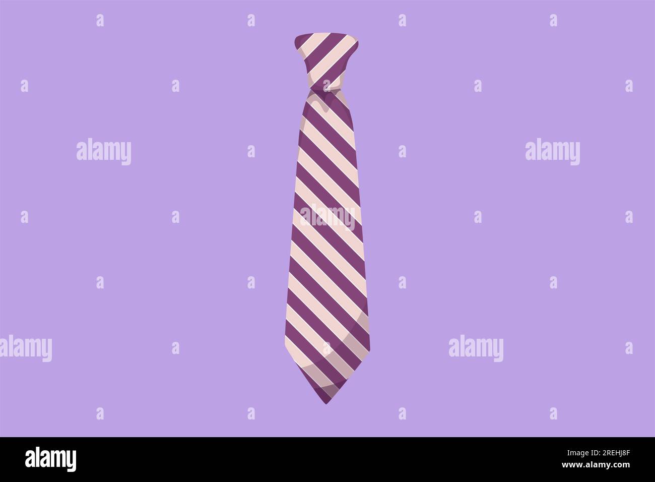 Icona di legatura a righe con disegno piatto di caratteri, logotipo, etichetta, volantino, adesivo, carta. Simbolo della cravatta e della collana. Modello di biglietto d'auguri per la festa del papà con S Foto Stock