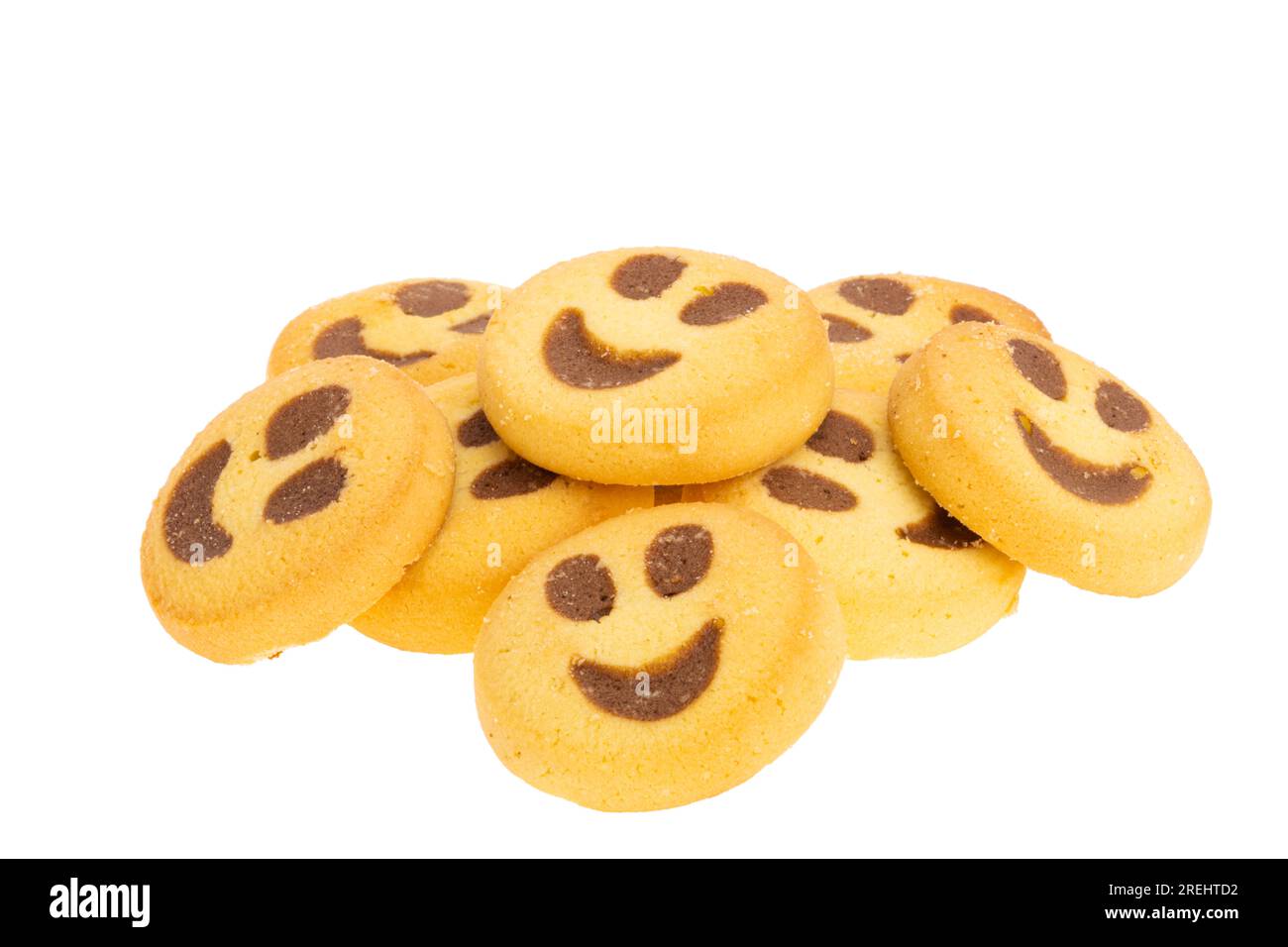 emoji cookie isolato su sfondo bianco Foto Stock