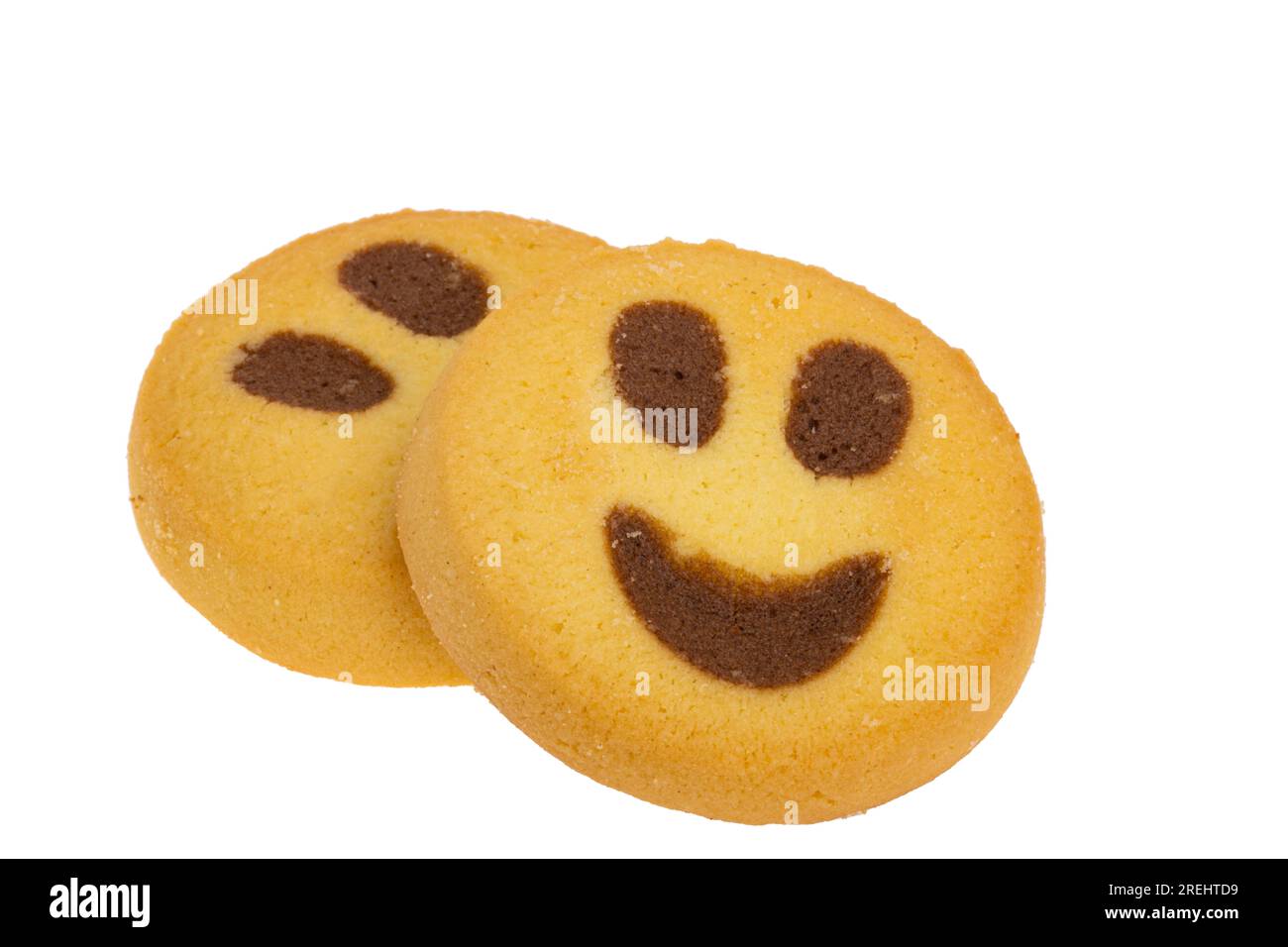 emoji cookie isolato su sfondo bianco Foto Stock