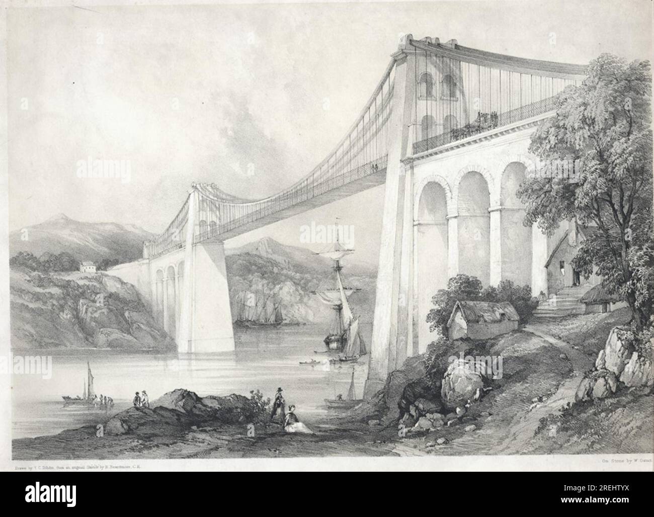 The Menai 1850 di Thomas Colman Dibdin Foto Stock