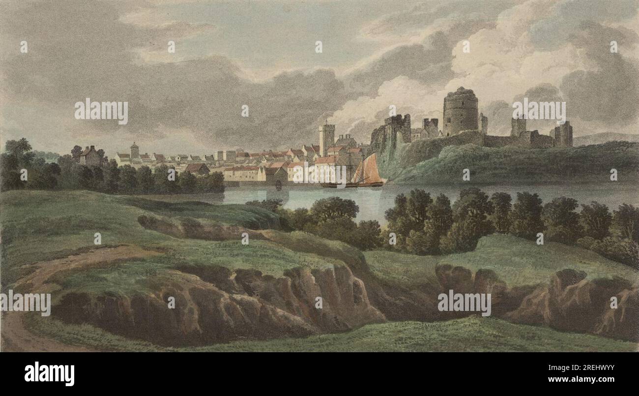 Pembroke Castle 1820 di Daniel Havell Foto Stock