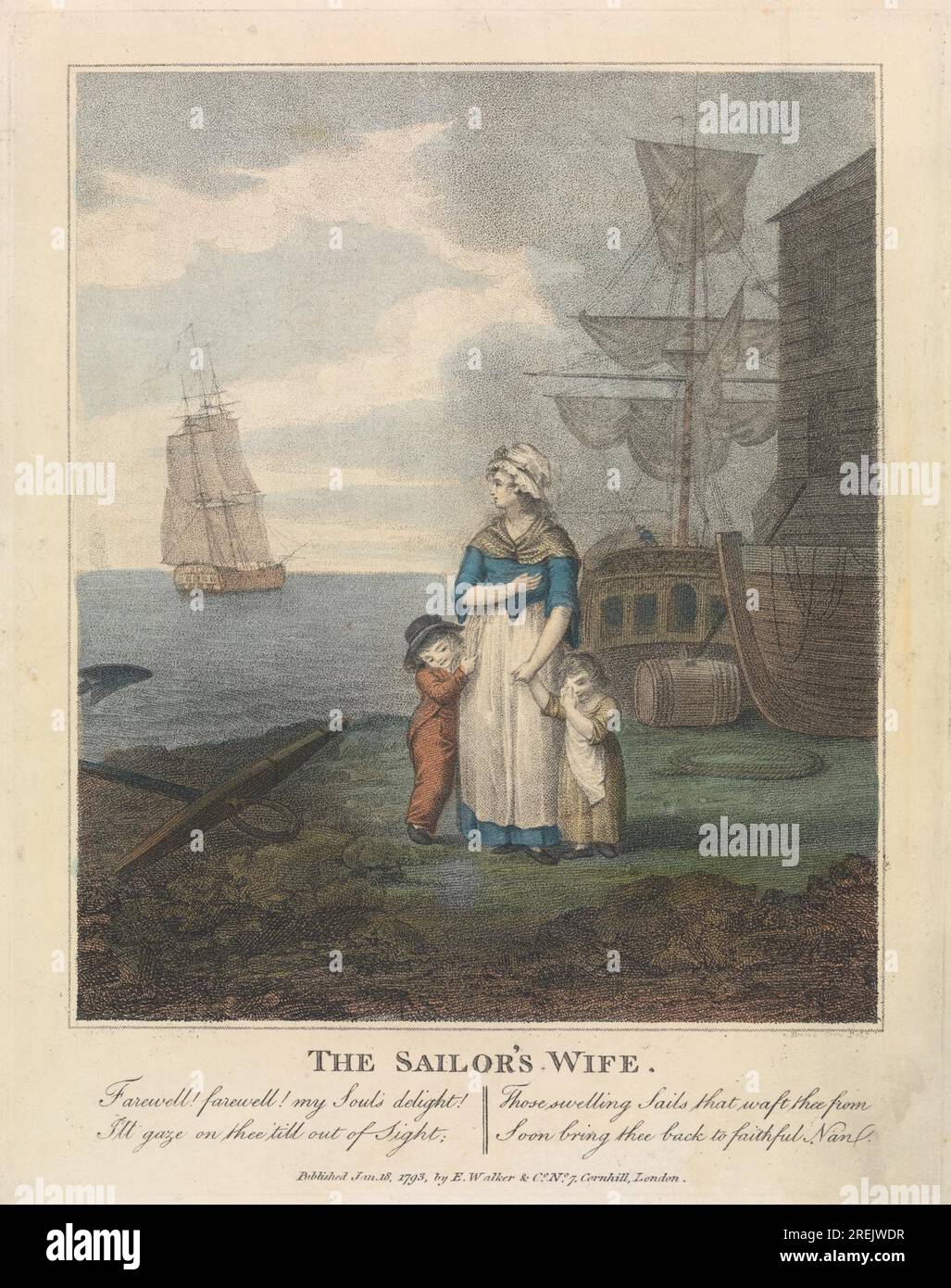 La moglie del marinaio 1793 di William Satchwell Leney Foto Stock