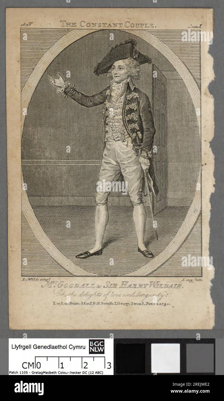 Mrs. Goddall nel ruolo di Sir Harry Wildair 1792 di William Satchwell Leney Foto Stock