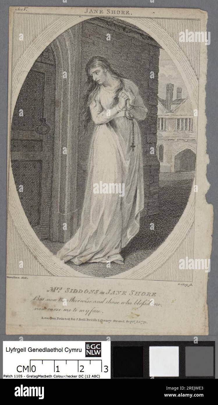 Mrs. Siddons nel ruolo di Jane Shore 1791 di William Satchwell Leney Foto Stock