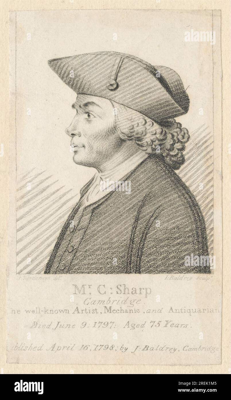 Mr. C. Sharp, The Well-known Artist, Mechanic, and Antiquarian (d. 1797) 1798 di Joshua Kirby Baldrey Foto Stock