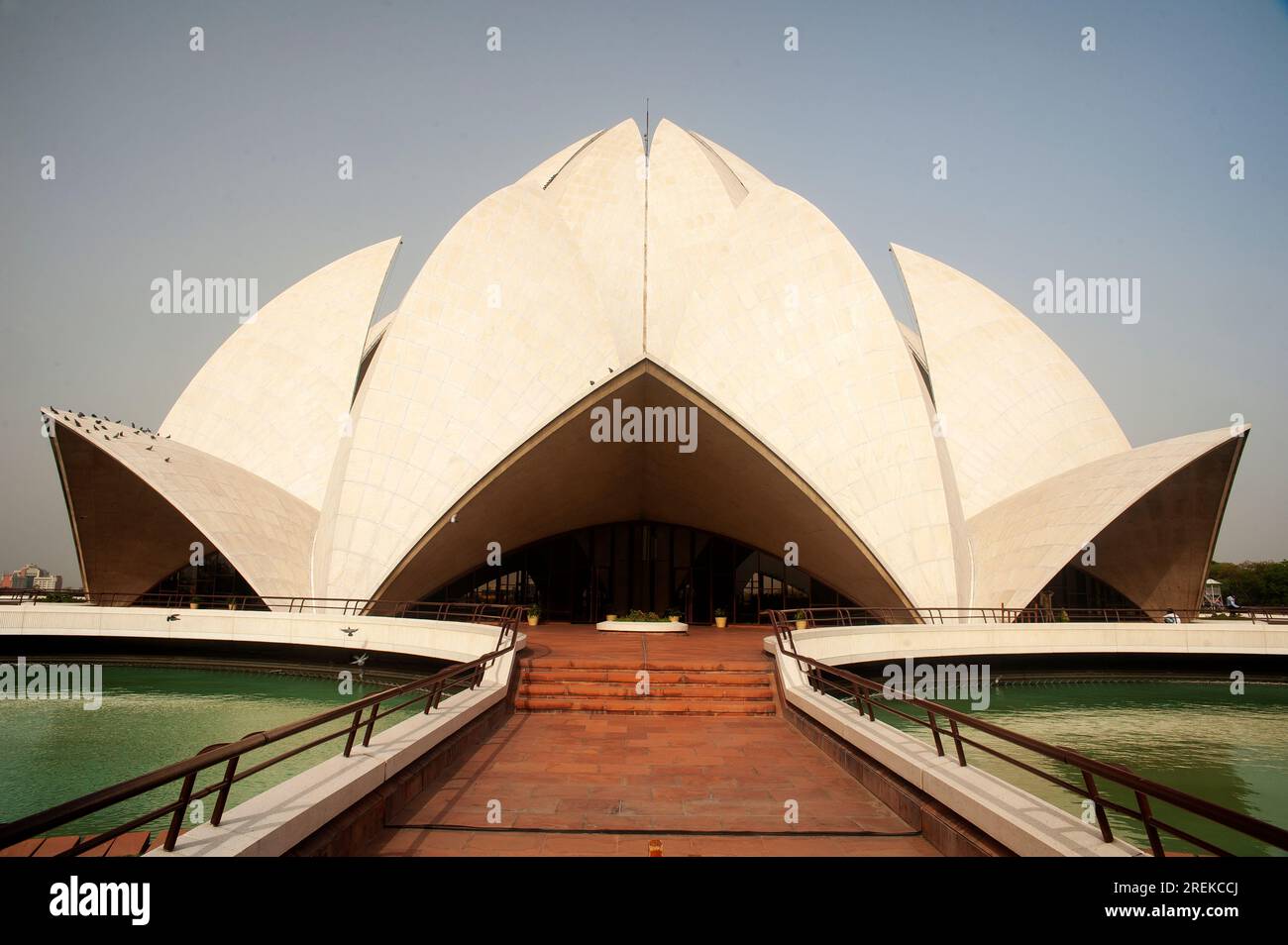 Il Tempio del Loto a nuova Delhi, una delle principali attrazioni turistiche, Uttarakhand, India Foto Stock