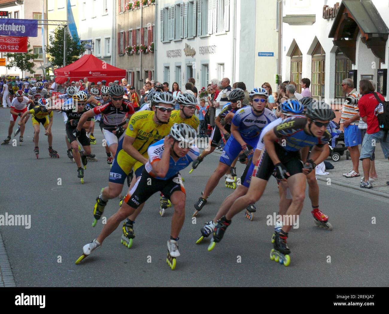 Qowaz-Inline-Challenge, Campionato tedesco di mezza maratona. A Huefingen, vicino a Donaueschingen, Foresta Nera-Baar. Male. - Wuertt. FRG. 30. 06. 2007 Foto Stock