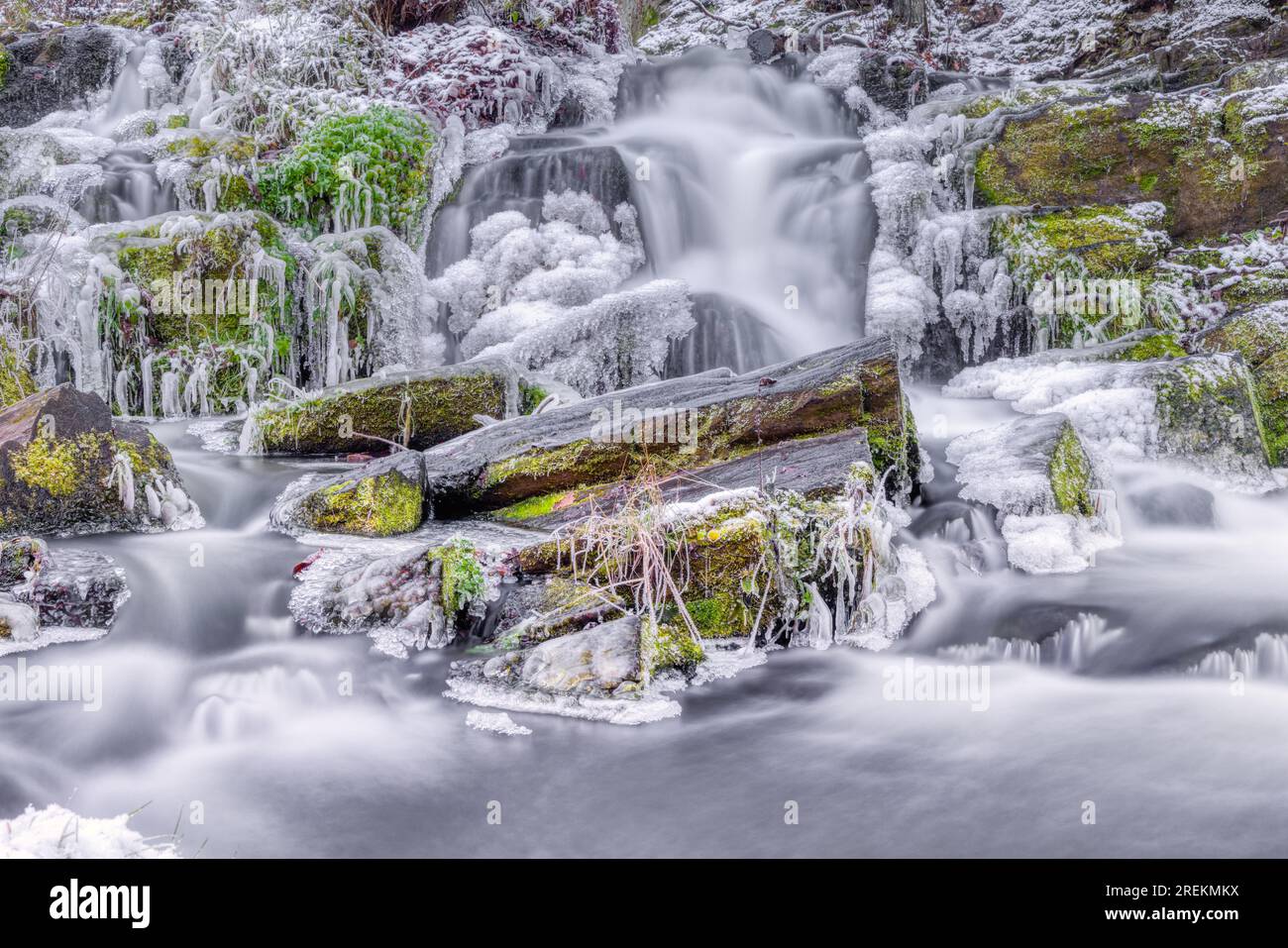 Cascate di Selke nelle montagne Harz della Selke Valley Foto Stock