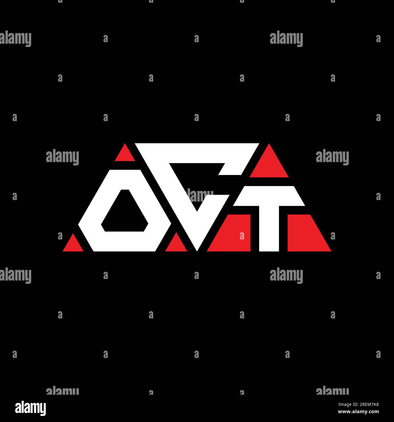 Logo triangolare OTT con forma a triangolo. Monogramma di design con logo triangolare OTT. Modello di logo vettoriale triangolare di OTT DI colore rosso. Triangul OTT Illustrazione Vettoriale