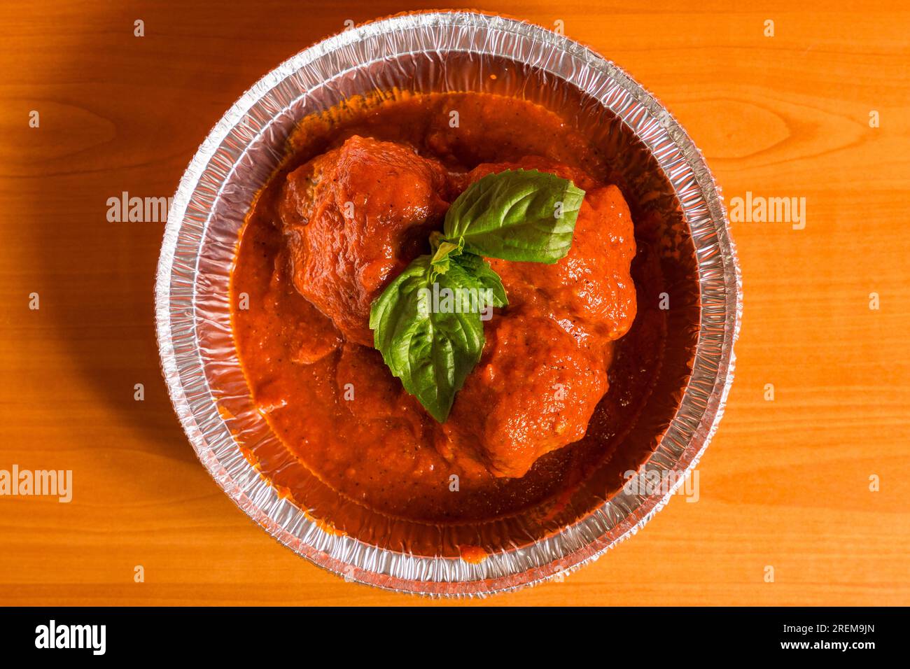 Polpette con basilico Foto Stock