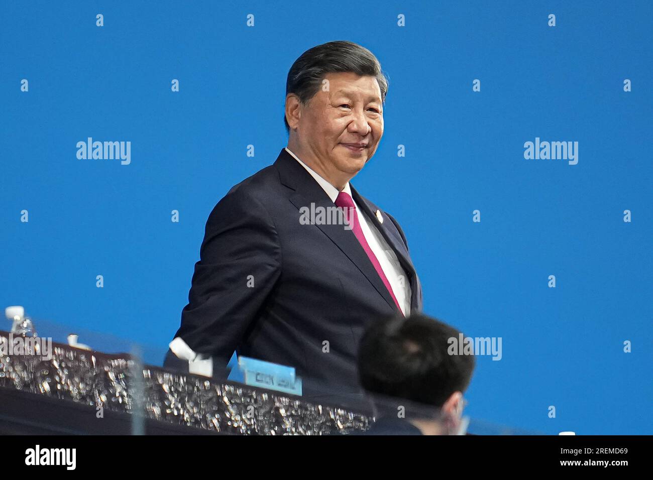 XI Jinping, 28 LUGLIO 2023: Cerimonia di apertura durante i Giochi mondiali dell'Università di Chengdu 2021 FISU Estate presso il Dongan Lake Sports Park Stadium, Chengdu, Cina. Credito: AFLO SPORT/Alamy Live News Foto Stock