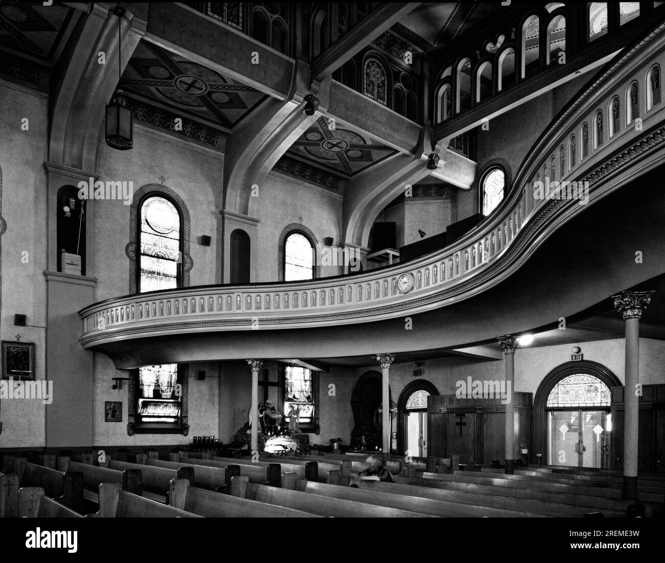 Chicago, Illinois: Luglio 1963 l'interno di St Patrick's Church a Adams e Deplaines Streets a Chicago fotografata come parte dello Historic American Buildings Survey. Foto Stock