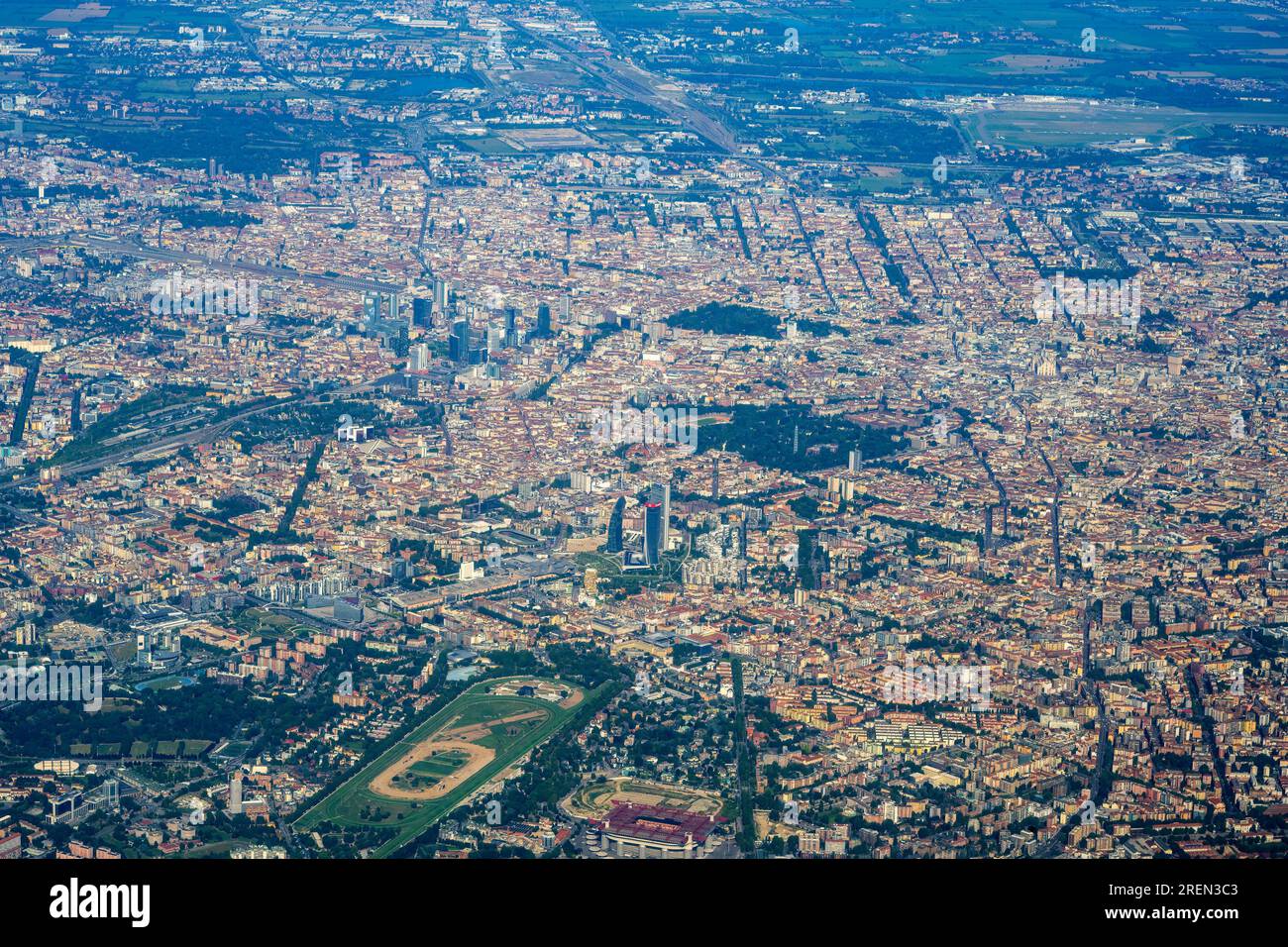 Veduta aerea di Milano, Lombardia, Italia Foto Stock