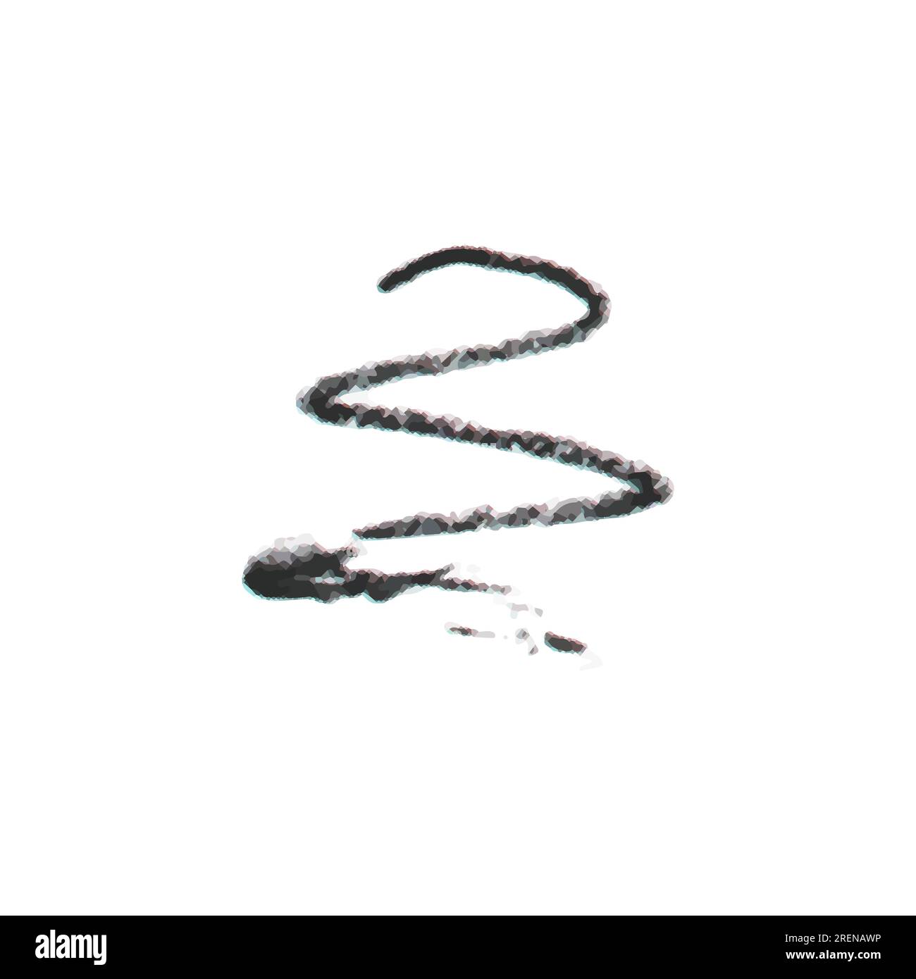 Stilo per occhi Vector Black Liner o marker texture Set , isolato su sfondo bianco. Elementi decorativi cosmetici Illustrazione Vettoriale