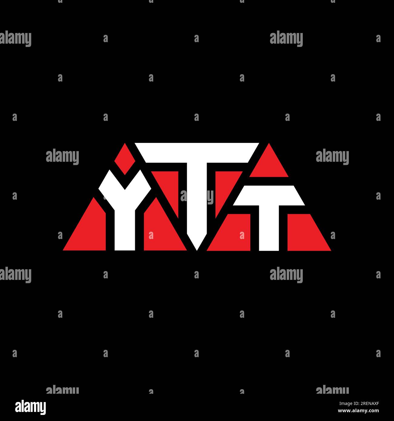 Logo a lettere triangolari YTT con forma triangolare. Monogramma di design con logo triangolare YTT. Modello di logo vettoriale triangolare YTT di colore rosso. YTT triangul Illustrazione Vettoriale