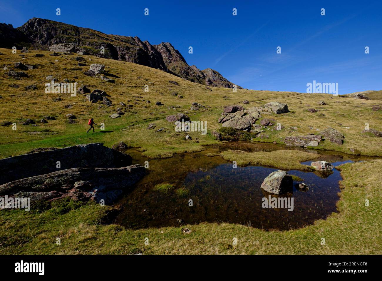 Camille percorso, laghetti caillaous, parco nazionale dei pirenei, atlantici pirenei, nuova regione aquitania, francia Foto Stock