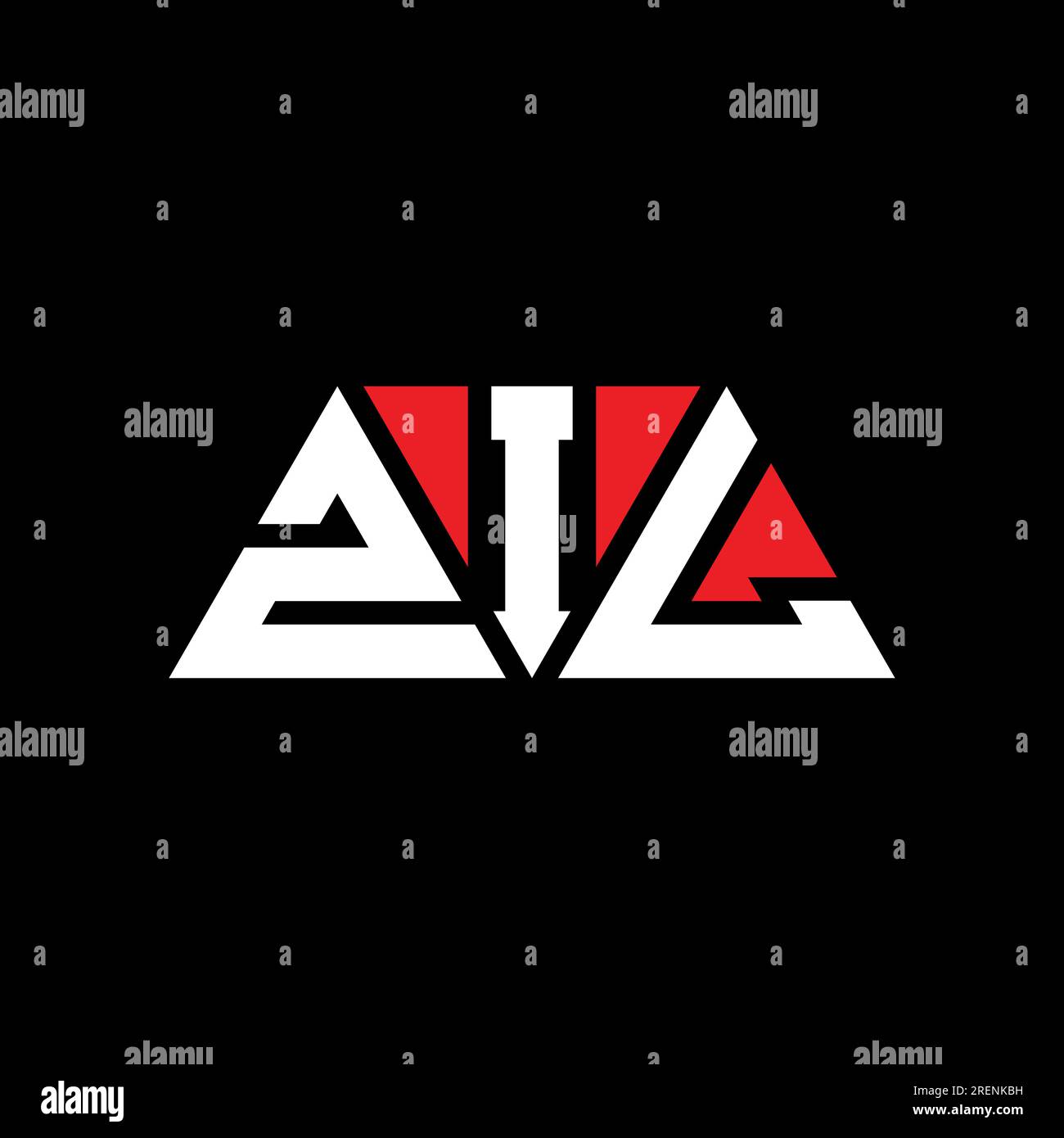 Logo ZIL a lettere triangolari con forma triangolare. Monogramma con logo triangolare ZIL. Modello di logo vettoriale triangolare ZIL di colore rosso. ZIL triangul Illustrazione Vettoriale