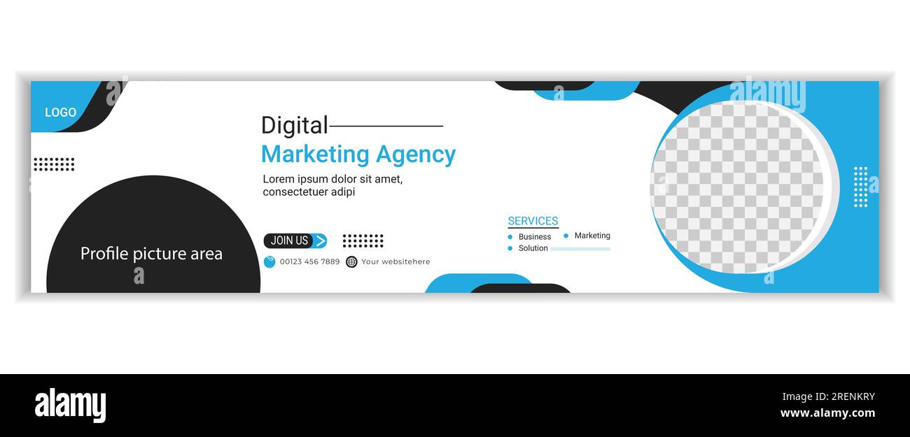 Design del banner LinkedIn per l'agenzia di marketing digitale Illustrazione Vettoriale