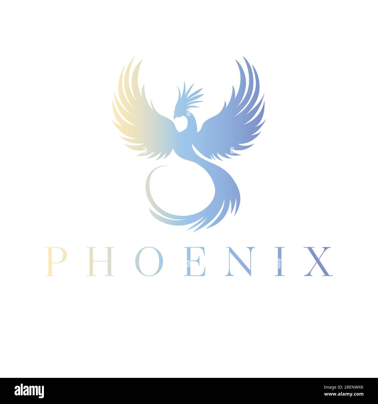 Logo vettoriale Phoenix. Design vettoriale Fantasy Bird. Illustrazione Vettoriale