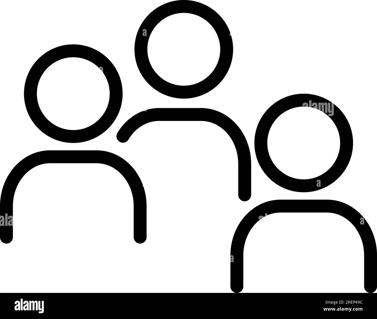 Icona lineare del gruppo di persone come concetto di clienti o utenti Illustrazione Vettoriale