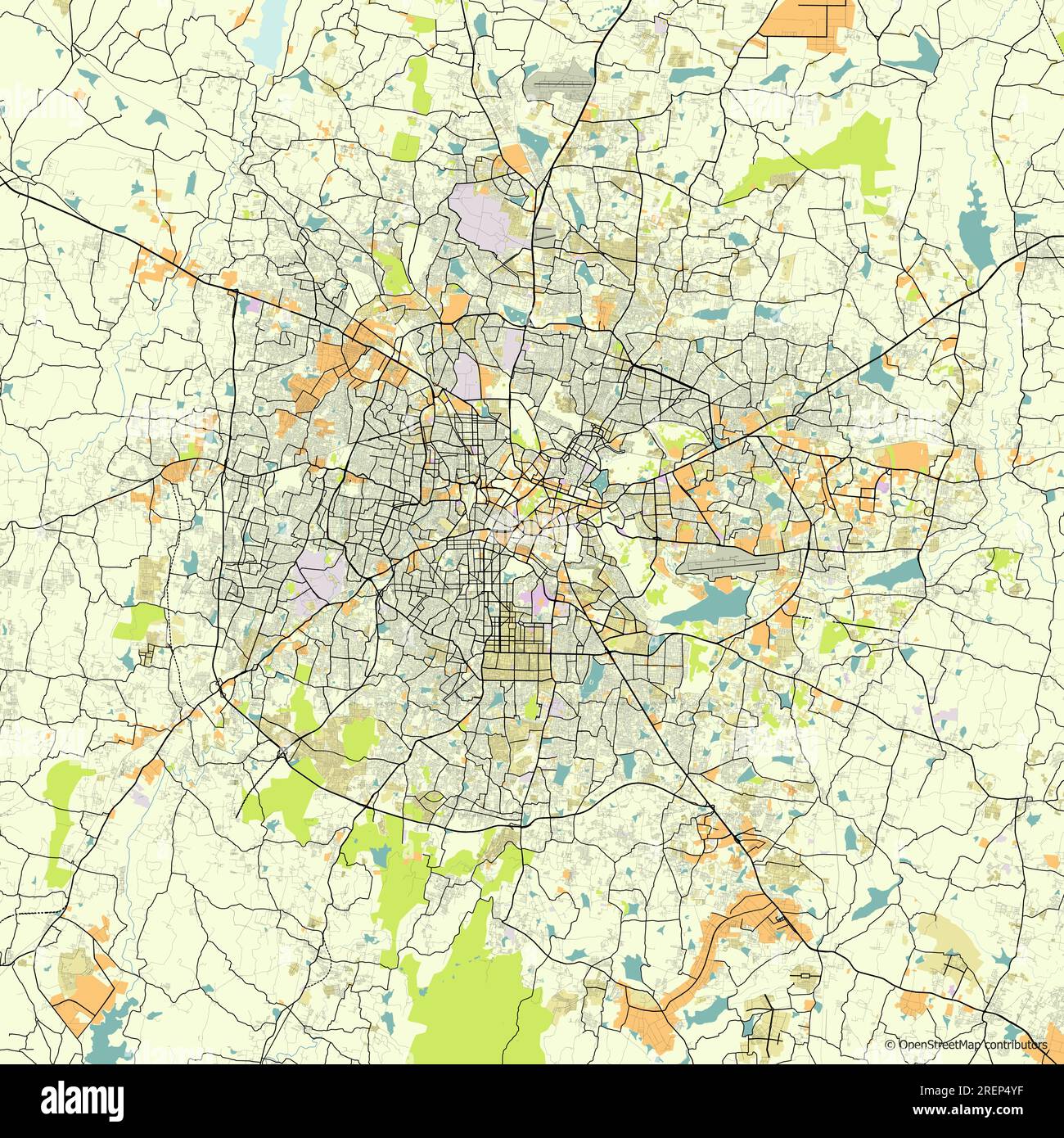 Mappa di Bengaluru Karnataka India Illustrazione Vettoriale