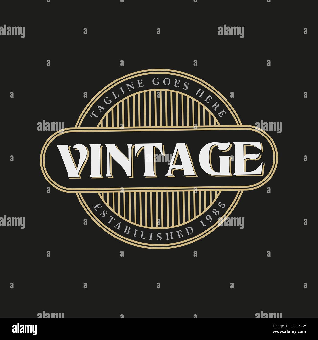 Badge Classic Classic vintage retro Steam punk emblema etichetta timbro Logo Design Vector, logo Vintage. Etichette antiche. Illustrazione Vettoriale
