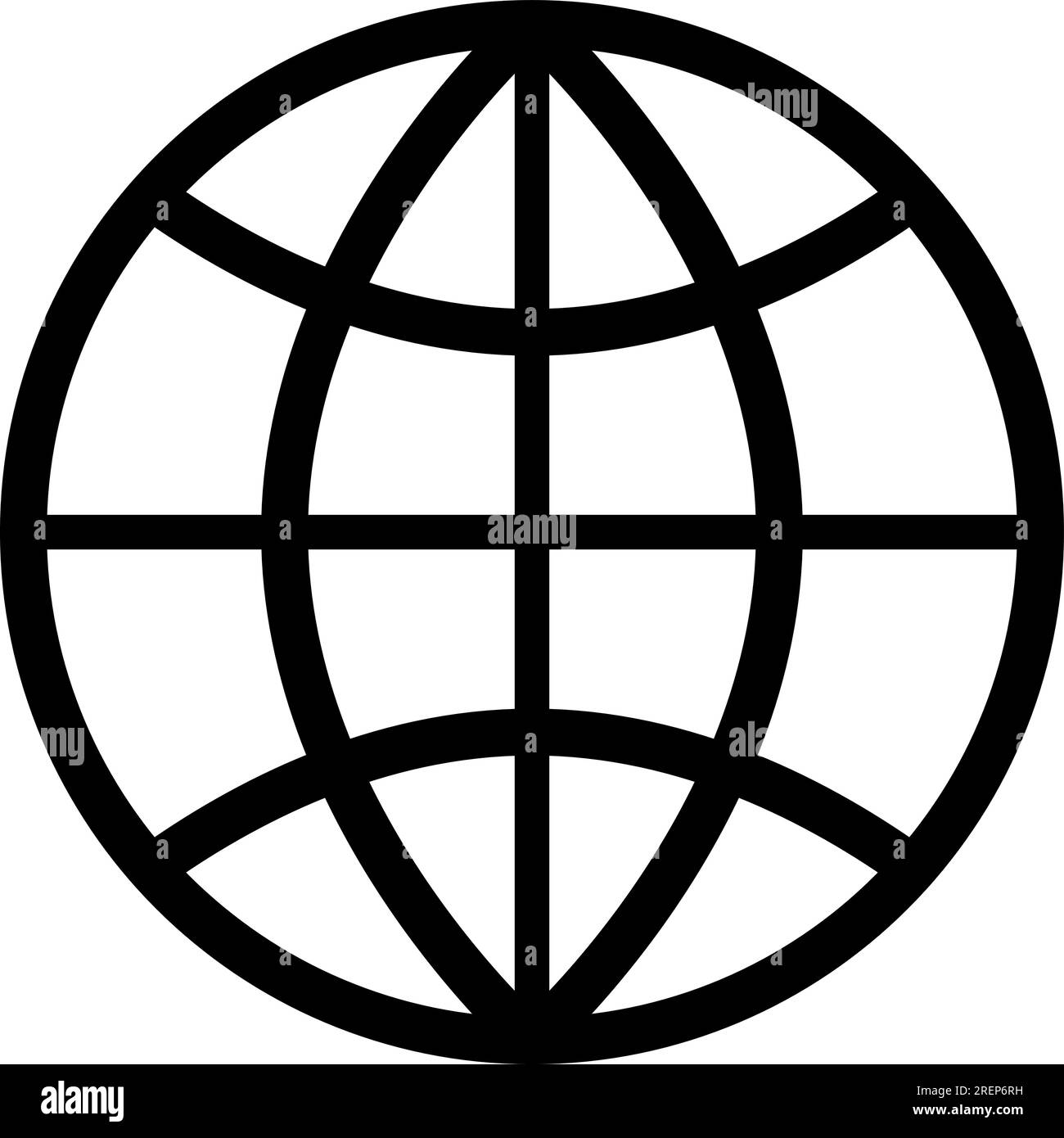 Icona lineare Vai al Web come simbolo globo o mondo Illustrazione Vettoriale