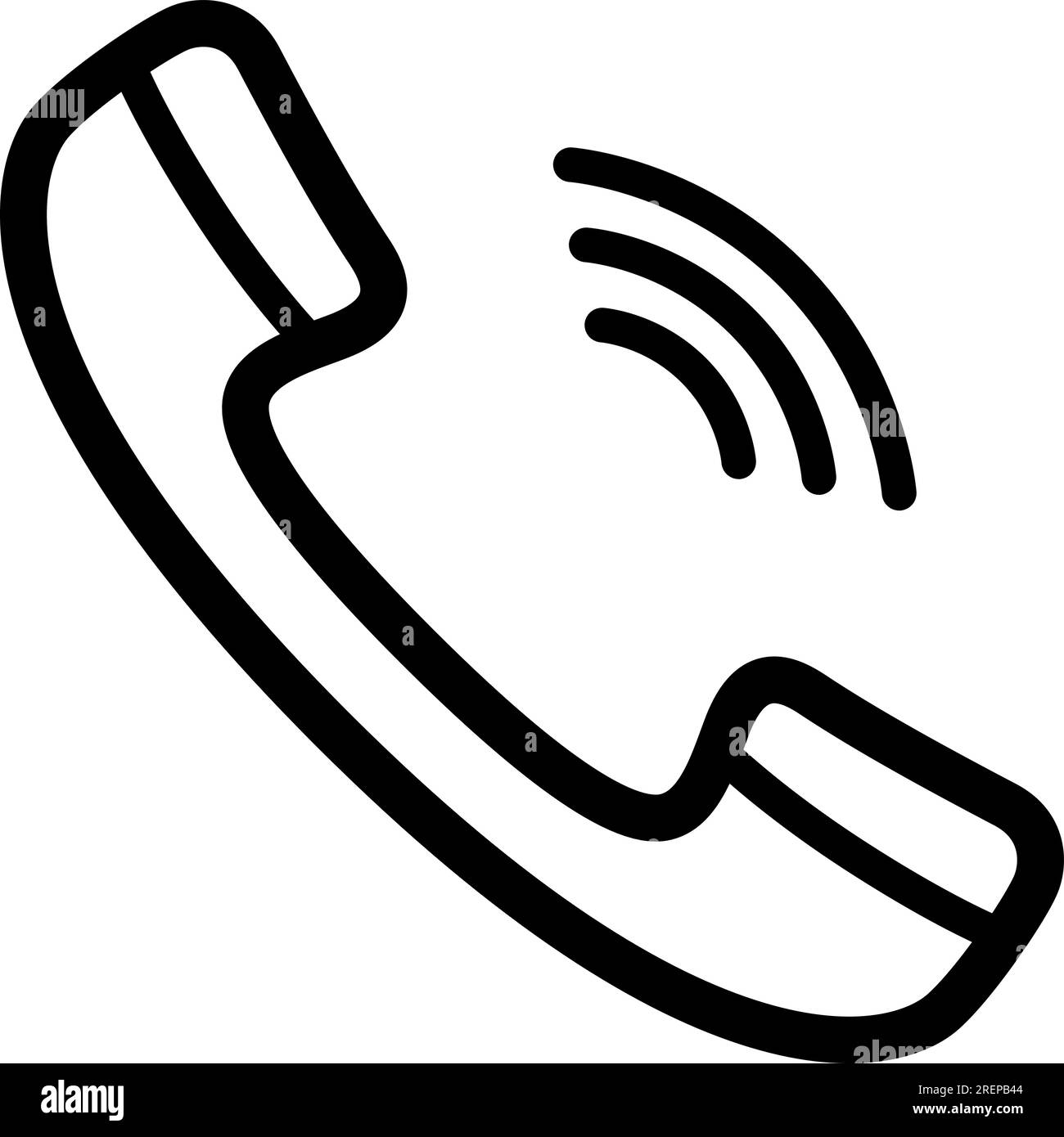 Icona telefono lineare come concetto di contatto o icona di chiamata Illustrazione Vettoriale