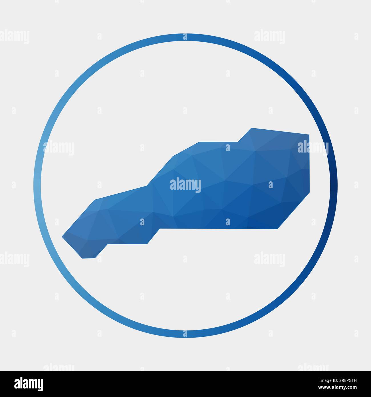 Piccola icona di Stirrup Cay. Mappa poligonale dell'isola nell'anello gradiente. Insegna rotonda bassa in polietilene Little Stirrup Cay. Illustrazione vettoriale. Illustrazione Vettoriale