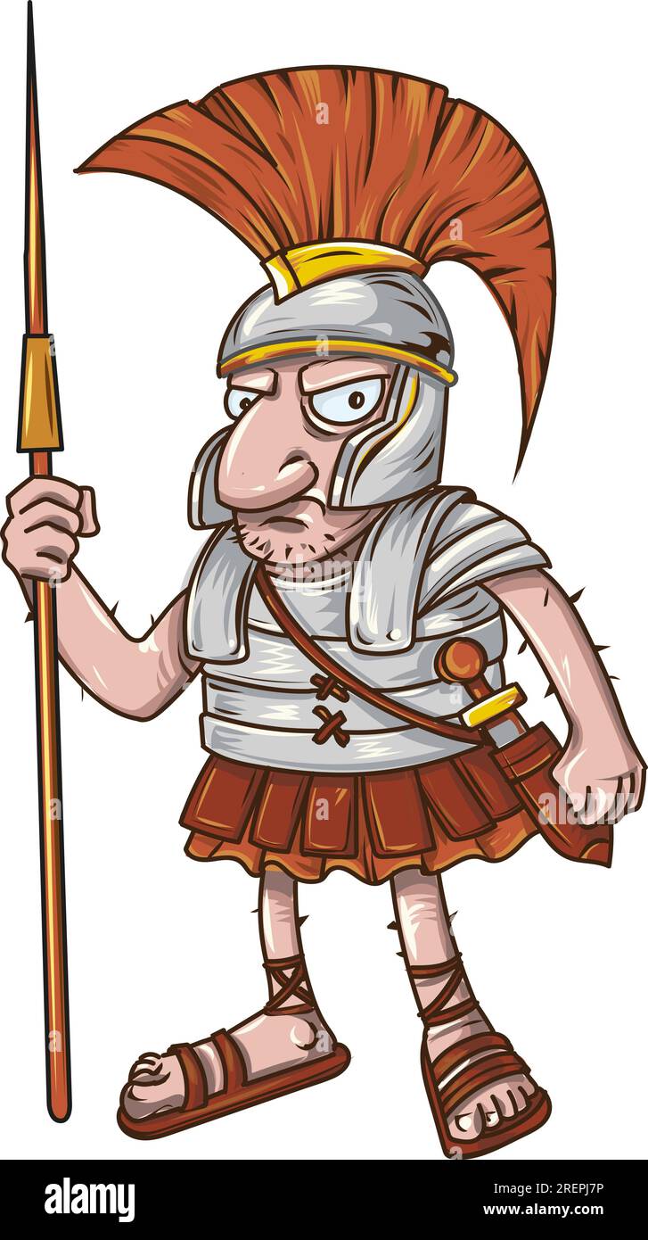 Cartone animato Roman Centurion . illustrazione vettoriale Illustrazione Vettoriale