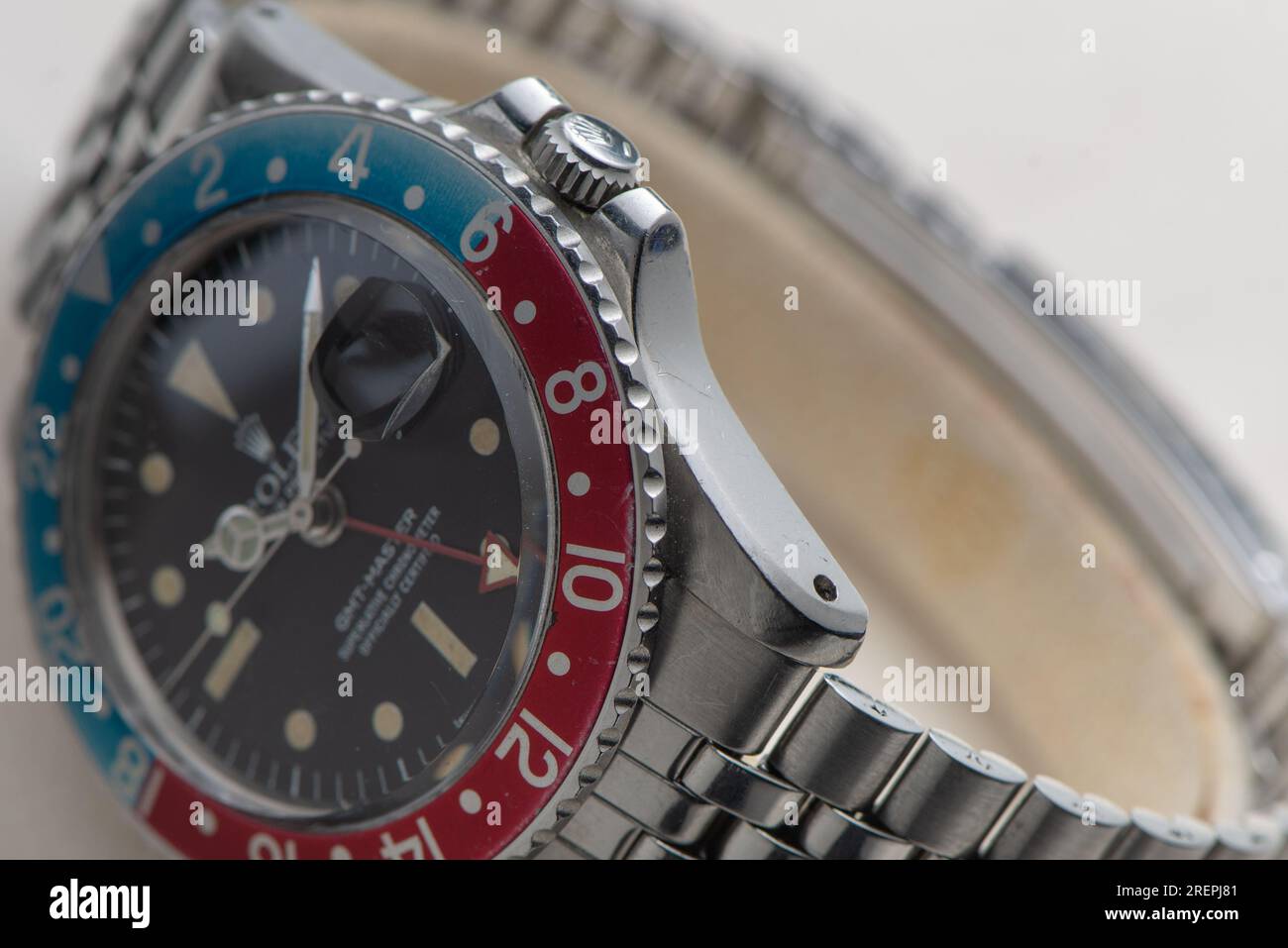 Rolex GMT-Master 1675 d'epoca con una rara mano rossa 24 ore su 24. Foto Stock