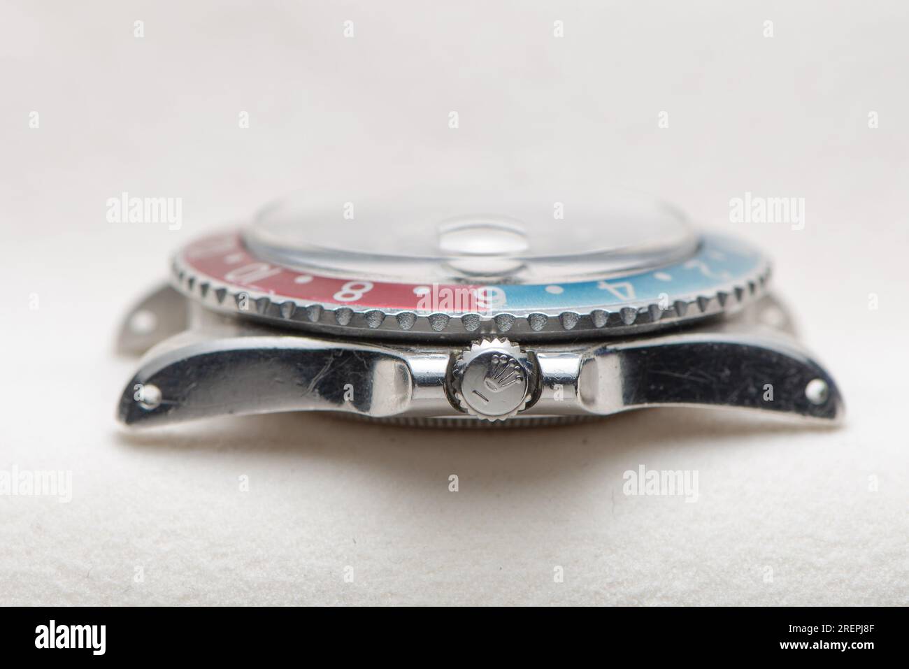 Rolex GMT-Master 1675 d'epoca con una rara mano rossa 24 ore su 24. Foto Stock