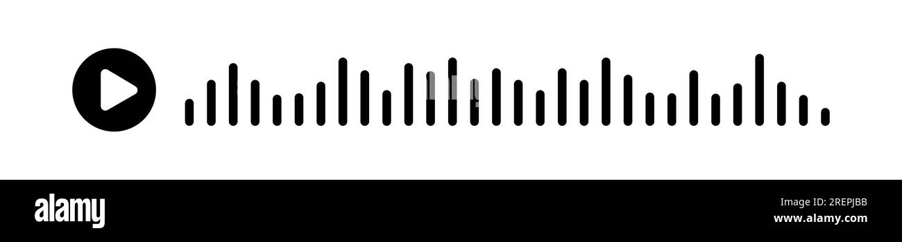 Onde sonore nere dell'equalizzatore isolate su uno sfondo bianco isolato. Illustrazione clipart vettoriale Illustrazione Vettoriale