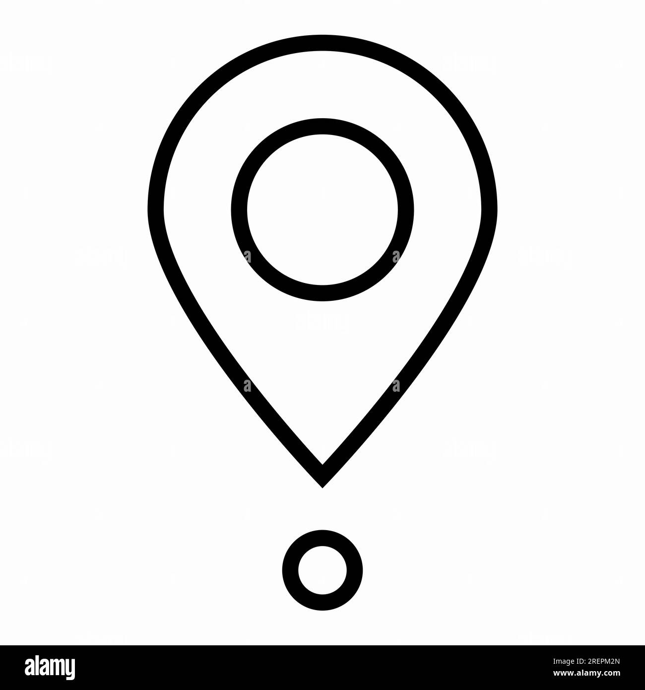 Icona della mappa pin di posizione. Design piatto. Segno di illustrazione vettoriale su uno sfondo bianco isolato. Illustrazione Vettoriale