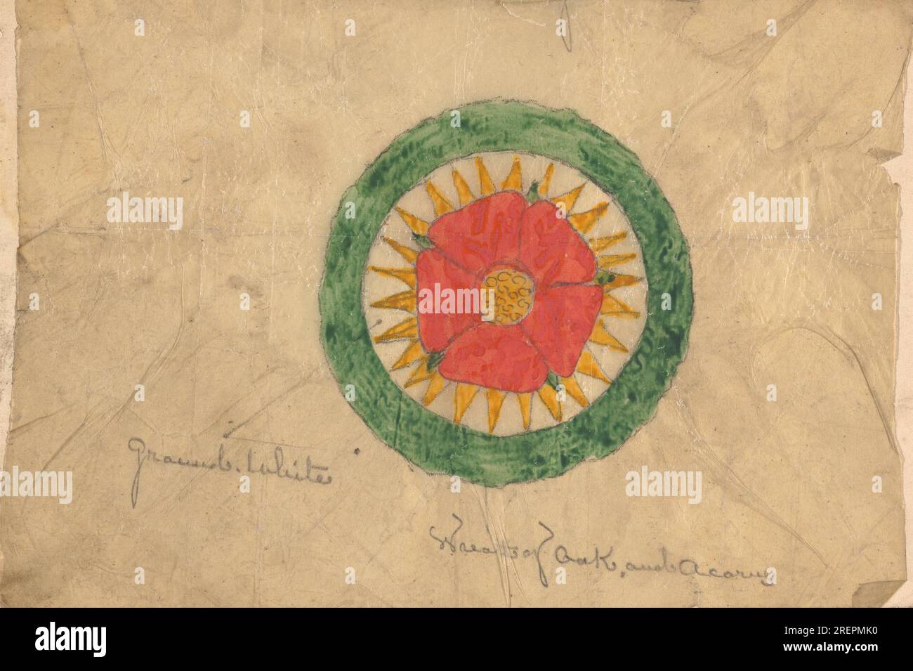 Design for a Wreath of Oak and Acorn, probabilmente correlato a progetti per la Speaker's Chair di Augustus Pugin Foto Stock