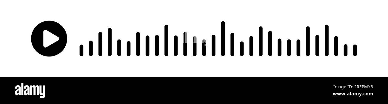 Onde sonore nere dell'equalizzatore isolate su uno sfondo bianco isolato. Illustrazione clipart vettoriale Illustrazione Vettoriale