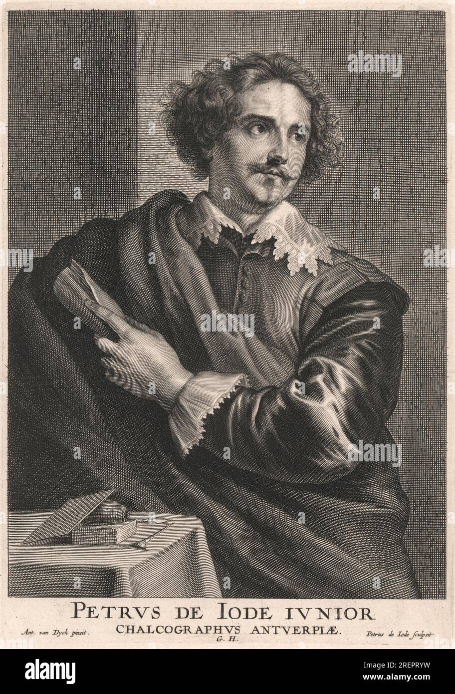 Petrus de Jode Junior, Chalcographus Antuerpiæ circa 1635 di Pieter de Jode II Foto Stock