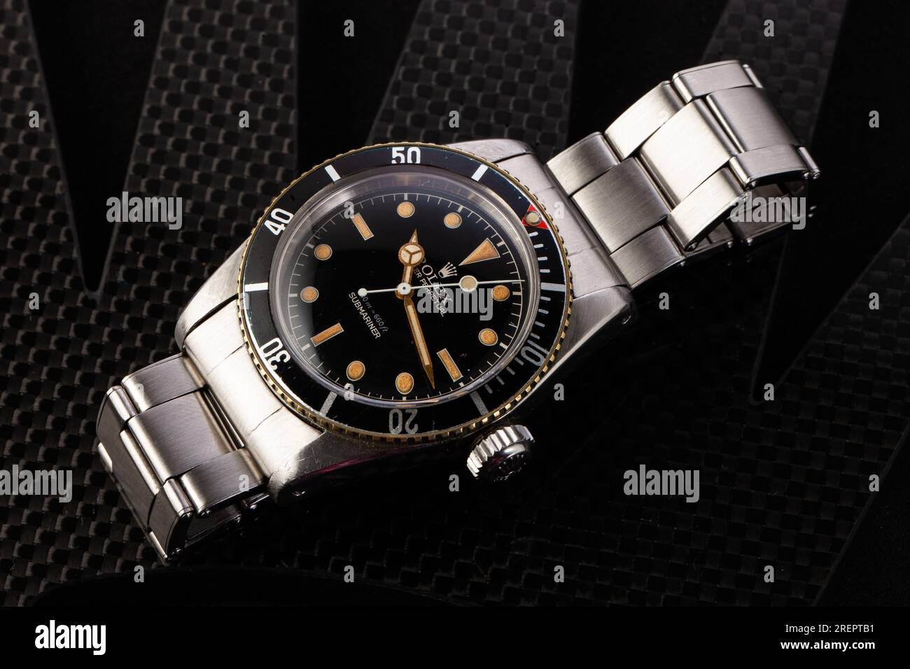 Rolex Submarinern 6538 Big Crown d'epoca da un servizio fotografico di calandra Foto Stock